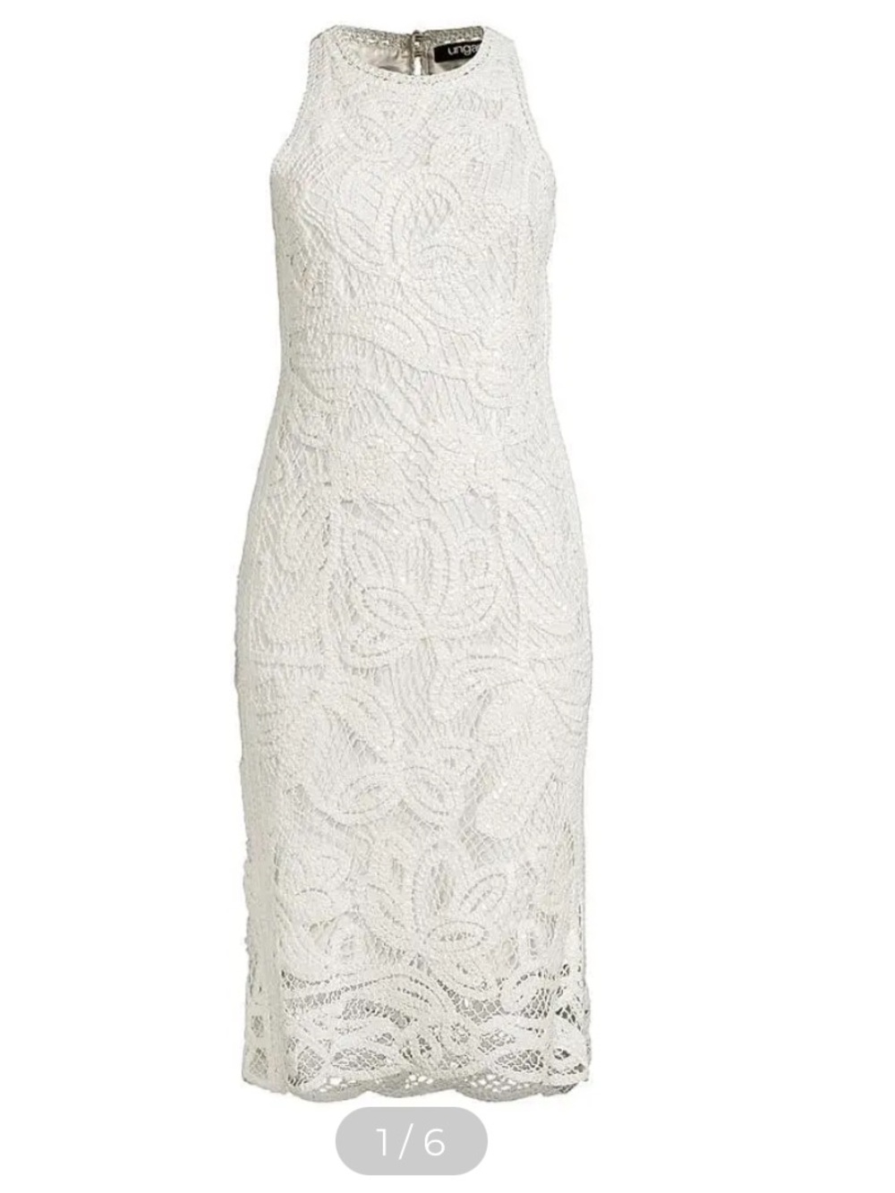UNGARO Women's Reena Crochet Sleeveless Midi-Dress
